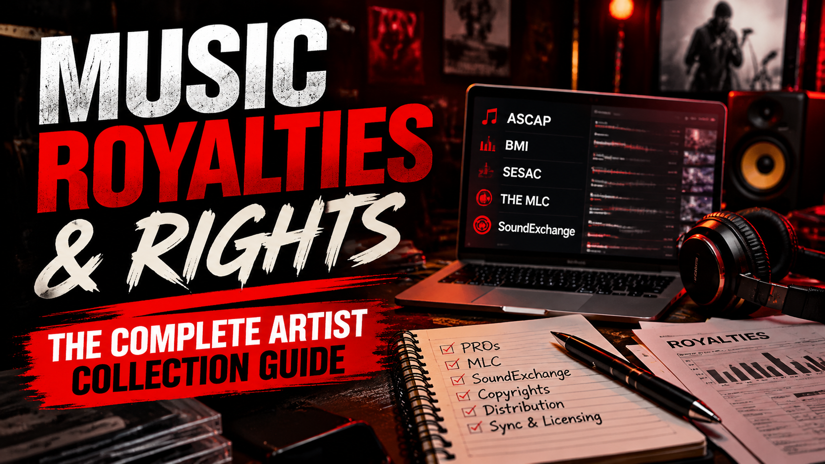 Music royalties and rights registration guide artwork